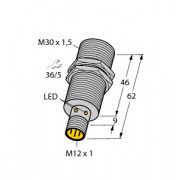 Czujnik, indukcyjny z rozszerzonym zakresem detekcji BI15-M30-AP6X-H1141, PNP, NO, M30, 15 mm, M12, 46185