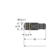 Przewód podłączeniowy, RKC4.5T-2/TXL, 6625506,2 m; 5 x 0,34 mm², M12