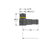Przewód podłączeniowy, WKC4.4T-2/TXL, 6625515, 2 m; 4 x 0,34 mm², M12