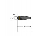 Przewód podłączeniowy, PKG3M-2/TXL, 6625550, 2 m; 3 x 0,34 mm², M8