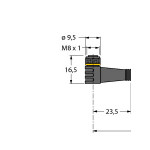 Przewód podłączeniowy, PKW3M-2/TXL, 6625556, 2 m; 3 x 0,34 mm², M8
